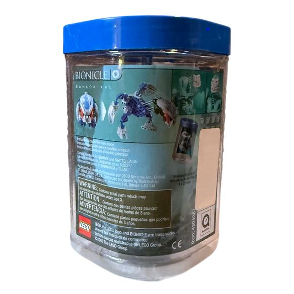 Vintage LEGO BIONICLE Gahlok-Kal Blue Orange 8578 Set with Canister Complete Set - Picture 8 of 11
